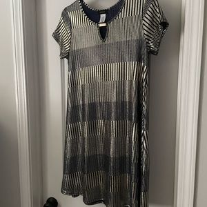 Espresso Shirt Dress  Size Large (Black /Gold) NWOT